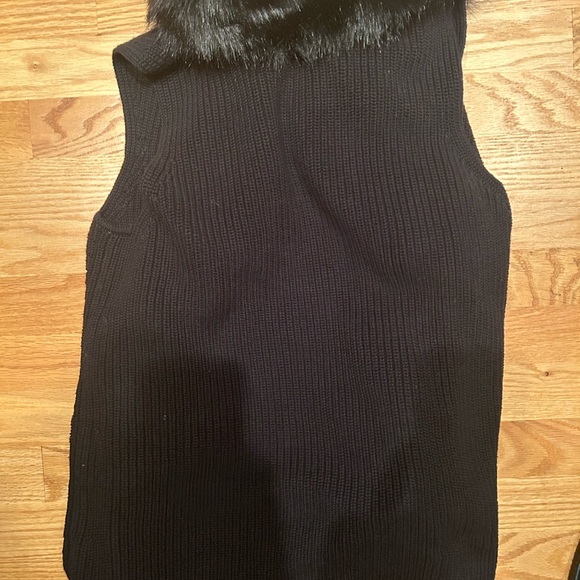 Talbot Faux Fur Trimmed Sweater Vest (removable fur) - Picture 2 of 4